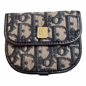 Authentic Christian Dior Small Monogram Canvas and leather pouch, very good cond